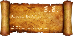 Biacsi Beáta névjegykártya