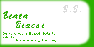 beata biacsi business card